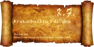 Kratochvilla Fédra névjegykártya